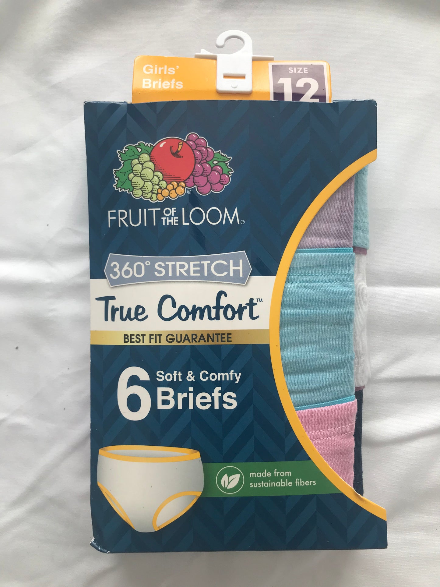 Fruit of the Loom Girls Briefs- Size 12, 6 Pack